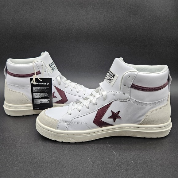 Converse Mens 8 Womens 9.5 Pro Blaze Classic Mid Top White Violet Shoes Sneakers - Picture 4 of 7